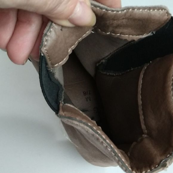 Ankle boots by Etc light brown suede low heels lightly worn. - Picture 7 of 7